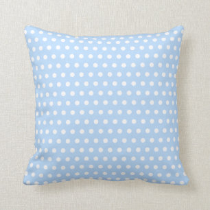 Coussin Motif de point blanc et bleu de polka. Tacheté