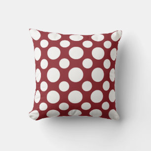 Coussin Motif de point blanc rouge