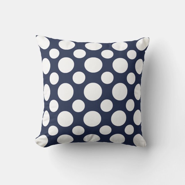 Coussin Motif de point bleu blanc (Recto)