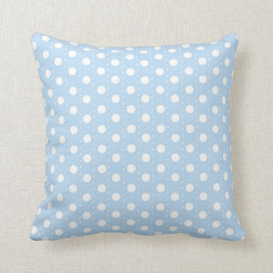 Coussin Motif de point bleu en pastel de polka
