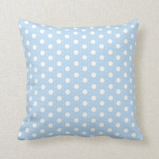 Coussin Motif de point bleu en pastel de polka