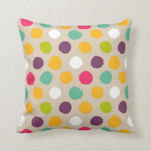 Coussin Motif de point tiré par la main de polka