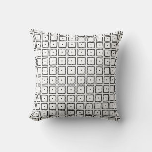 Coussin Motif de points de Carré noir et blanc