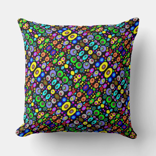 Coussin Motif de points de mandala électrique (Recto)