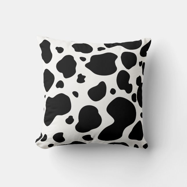 Coussin Motif de points de vache Poster de animal noir et  (Recto)