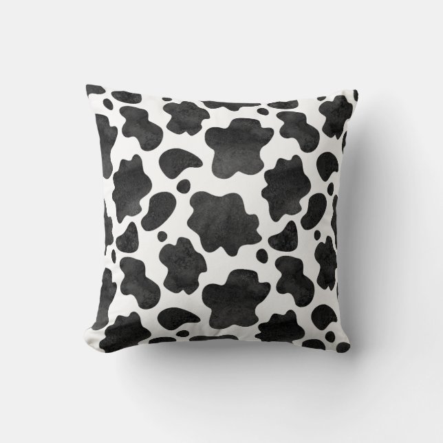 Coussin Motif de points de vache Poster de animal noir et  (Recto)