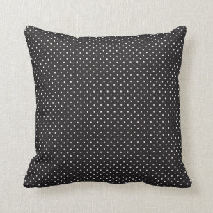 Coussin Motif de points noir et blanc élégant de point d