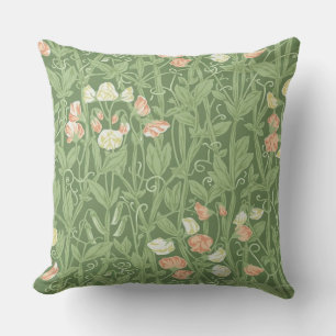 Coussin Motif de pois de senteur William Morris, botanique