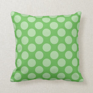 Coussin Motif de pois vert à la mode d'amusement sur le