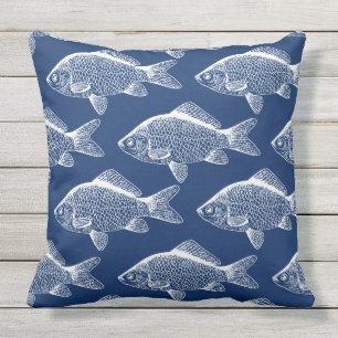 Coussin Motif de poisson Bleu extérieur Piscine Patio Cous
