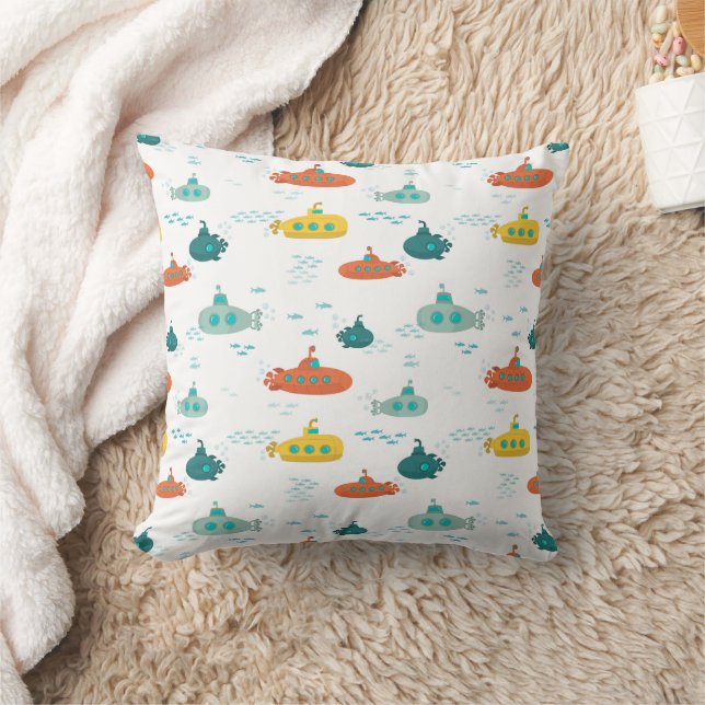 Coussin Motif de poisson de mer profond sous-marin mignon (Couverture)