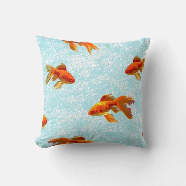 Coussin motif de poisson d'or (Recto)