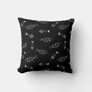 Coussin Motif de poisson monochrome