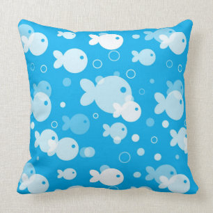 Coussin motif de poissons