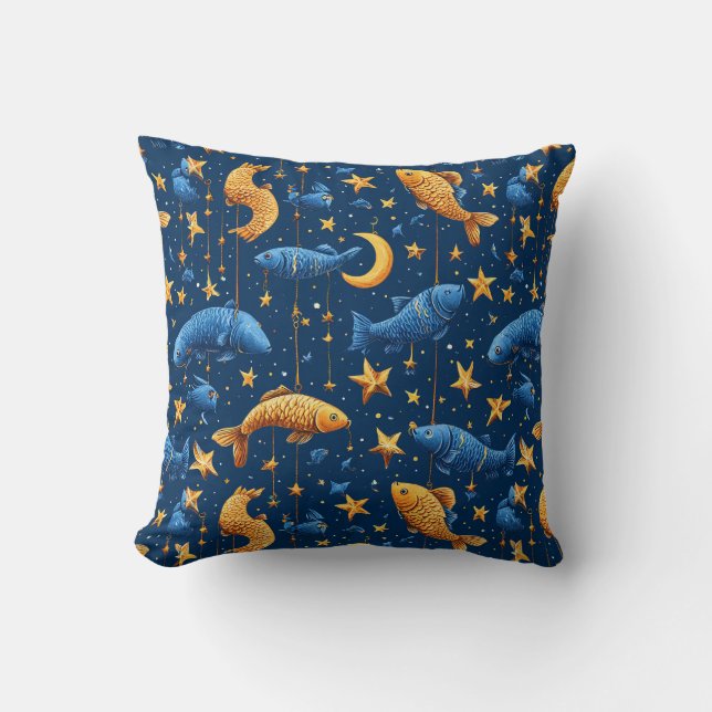 Coussin Motif de poissons colorés (Recto)