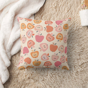 Coussin Motif de pomme rose et orange mignon