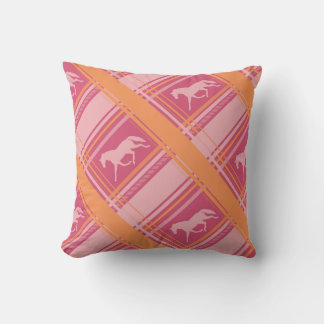 Coussin Motif de poney équestre rose