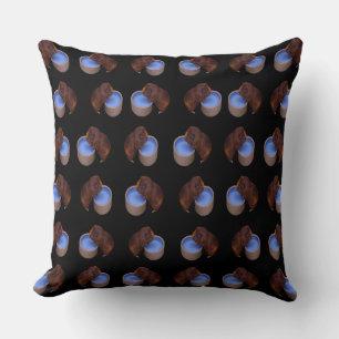 Coussin Motif de porc de Guinée Brown,