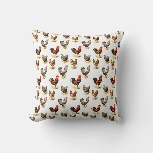 Coussin Motif de poulet du pays (Recto)