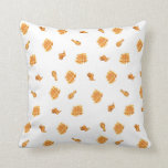 Coussin Motif de poulet et gaufres frits<br><div class="desc">Motif avec des illustrations inspirées de l'aquarelle de gaufres,  cuisses de poulet frites et ailes de poulet.</div>