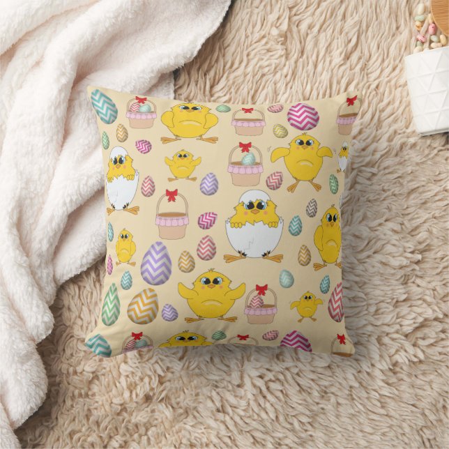 Coussin Motif de poussins de Pâques mignons   (Couverture)