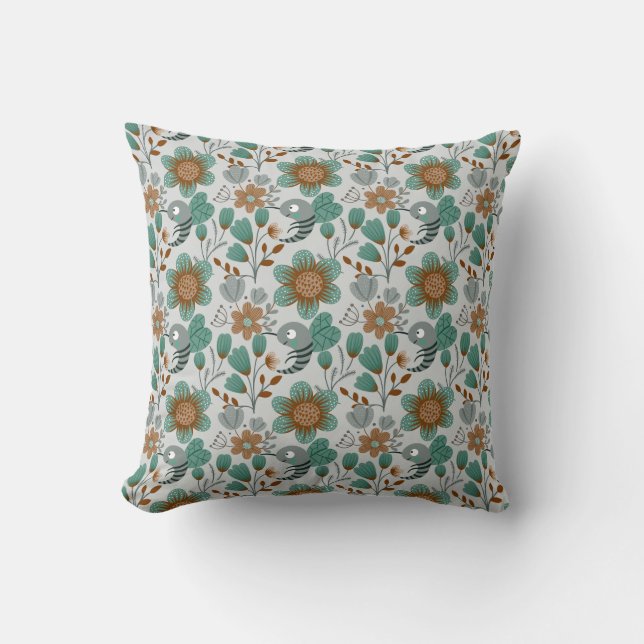 Coussin Motif de printemps coloré (Recto)