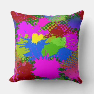 Coussin Motif de projection de peinture 3
