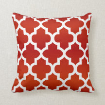 Motif de Quatrefoil blanc et rouge profond