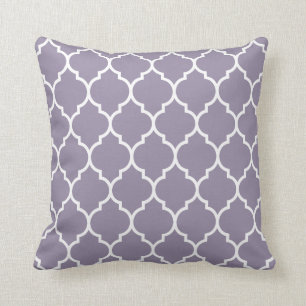 Coussin Motif de Quatrefoil en lavande
