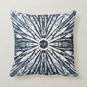 Coussin Motif de radial d'encre d'indigo