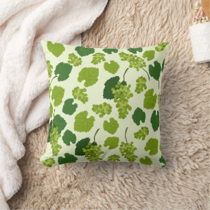 Coussin Motif de raisins et de feuilles de vigne