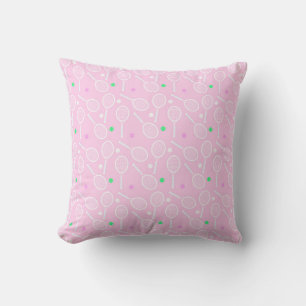 Coussin Motif de raquette de tennis rose