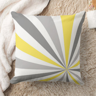 Coussin Motif de rayons radiaux de soleil dynamique sans c