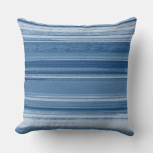Coussin Motif de rayure abstraite texturée bleue