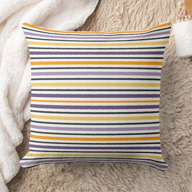 Coussin Motif de rayure horizontale multi-largeur moderne (Couverture)