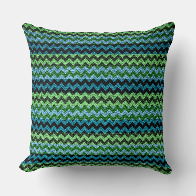 Coussin Motif de rayures à la menthe verte (Recto)