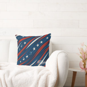 Coussin Motif de rayures de drapeau américain minimaliste