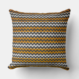 Coussin Motif de rayures jaune blanc