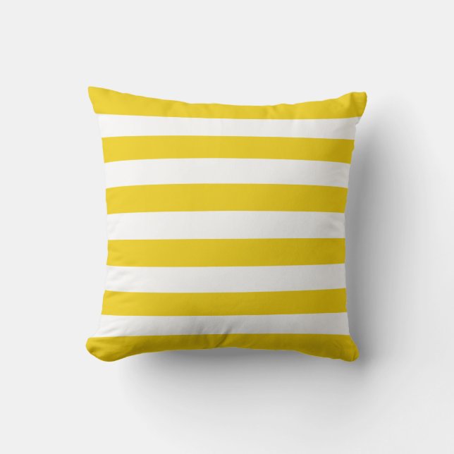 Coussin Motif de rayures jaune vif (Recto)