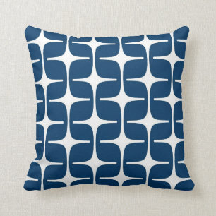 Coussin Motif de rectangles de mod dans la marine et le