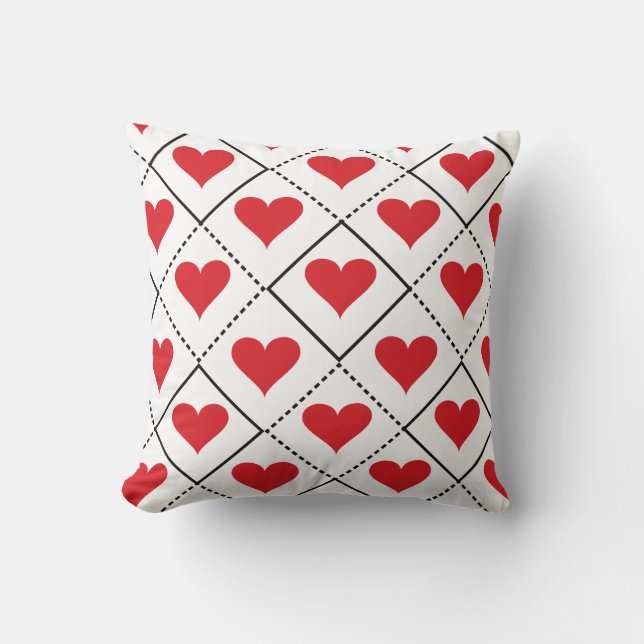 Coussin Motif de Red Hearts (Recto)