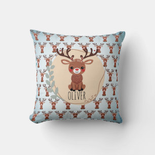 Coussin Motif de renne mignon personnalisé