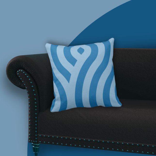 Coussin Motif de répétition en bleu (Créateur téléchargé)