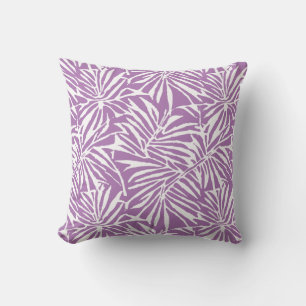 Coussin Motif de répétition Pale Purple Tropical Leaf