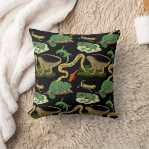 Coussin Motif de reptiles, lézards et amphibiens