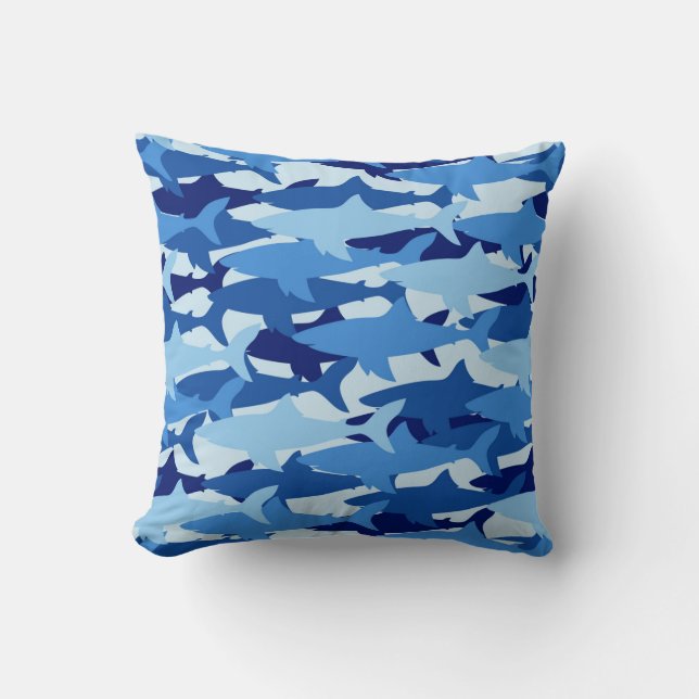 Coussin Motif de requin bleu (Recto)