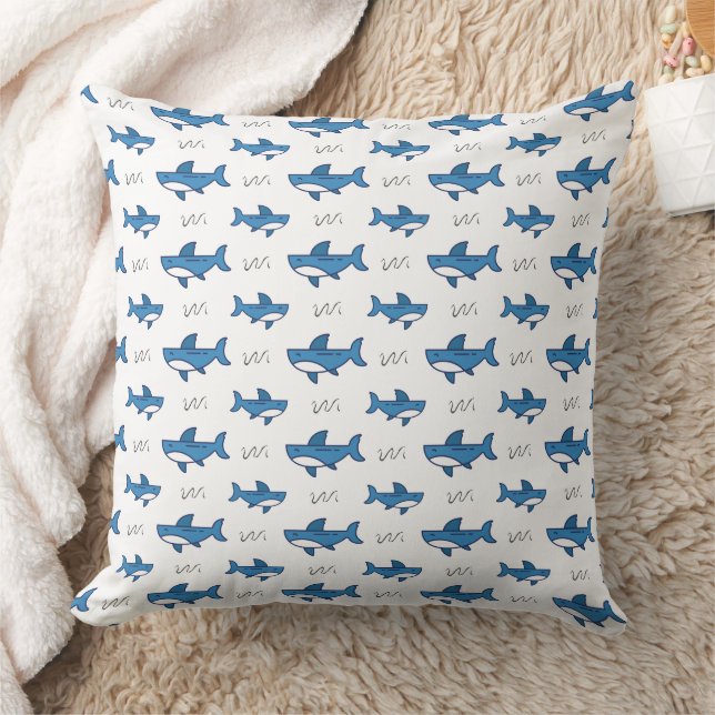 Coussin Motif de requin bleu mignon (Couverture)