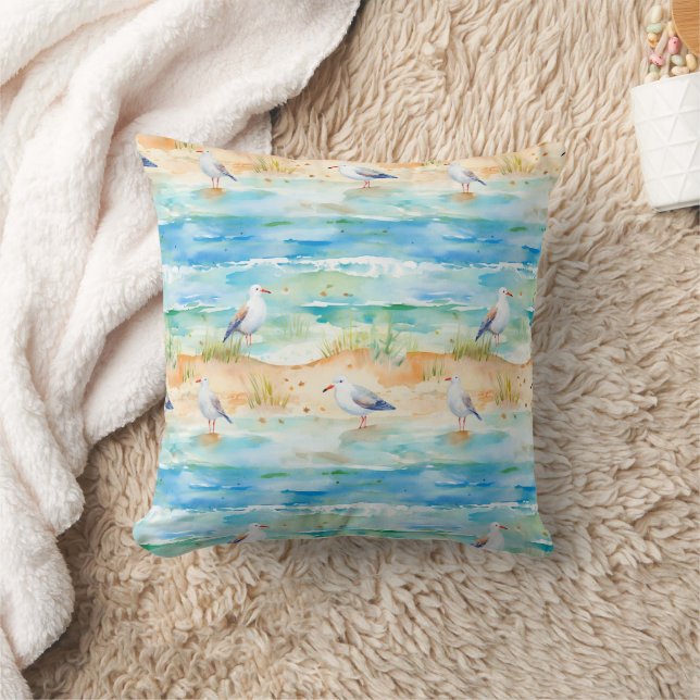 Coussin Motif de rivage de bécasseau côtier (1) (Couverture)