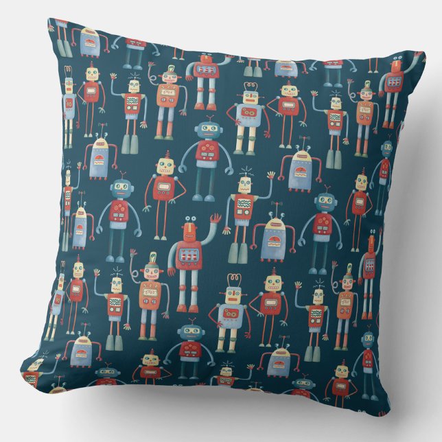 Coussin Motif de robot sombre (Créateur téléchargé)
