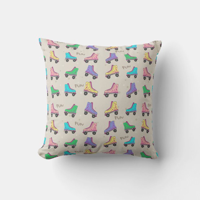 Coussin Motif de rollers colorés anciens (Recto)